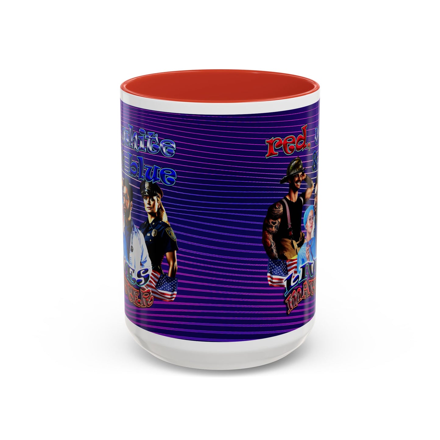rw&b lives matter - Accent Mug (purple wave)