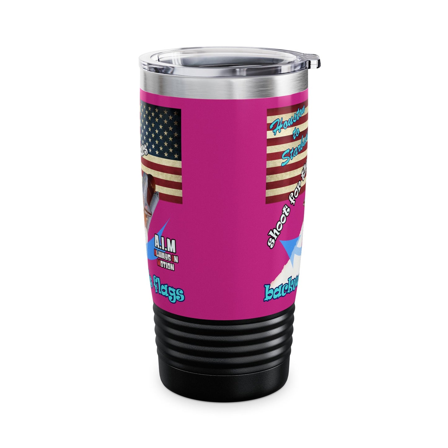 shoot for the stars - Ringneck Tumbler, 20oz (pink)