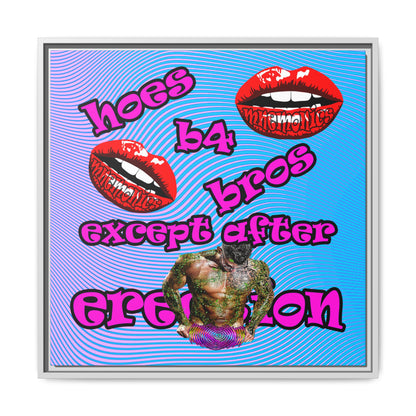 hoes b4 bros - framed canvas art (light blue-purple wave)