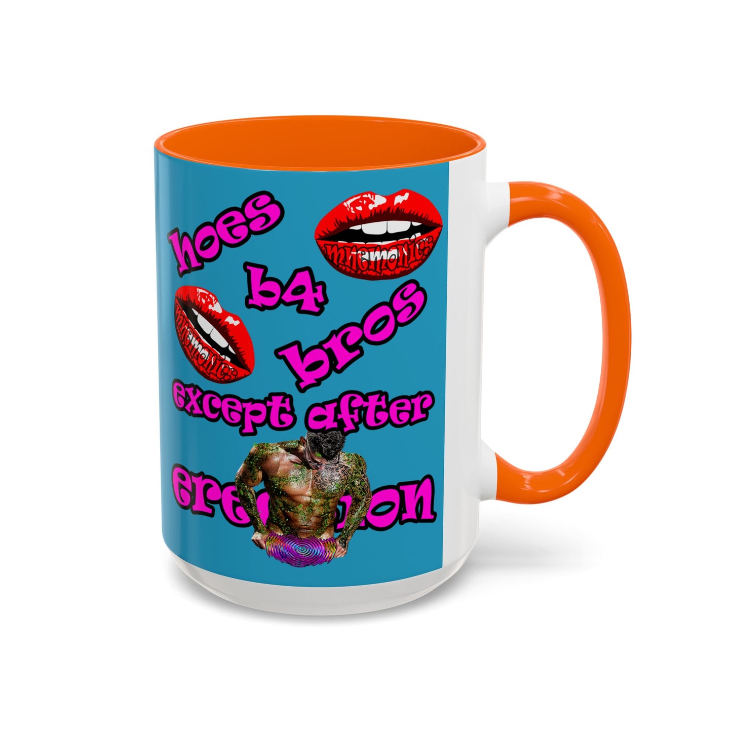 hoes b4 bros - Accent Mug (turquoise)