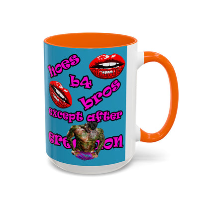 hoes b4 bros - Accent Mug (turquoise)
