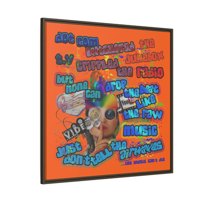 drop the beat - framed canvas art (orange)