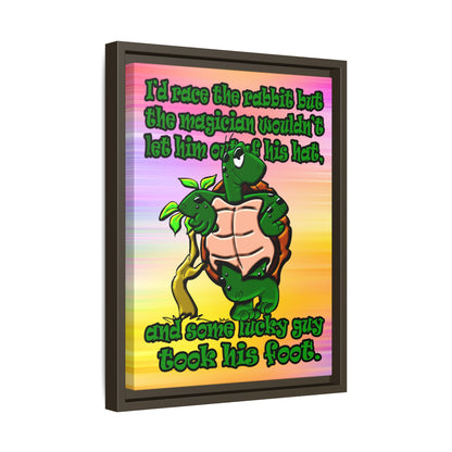 turtle race - framed canvas art (color blur)