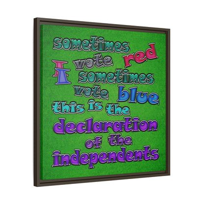 declaration of the independents - framed canvas art (green turf)