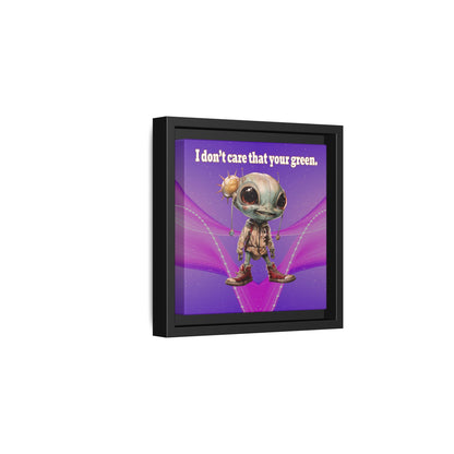 I don't care that your green - framed canvas art (purple-pink wave)