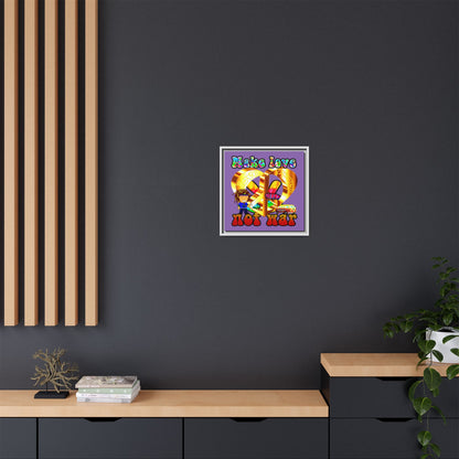 love peace - framed canvas art (light purple)