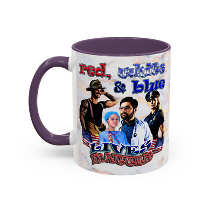 rw&b lives matter - Accent Mug (white marble)