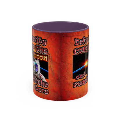 defy conquer reach - Accent Mug (burnt orange)
