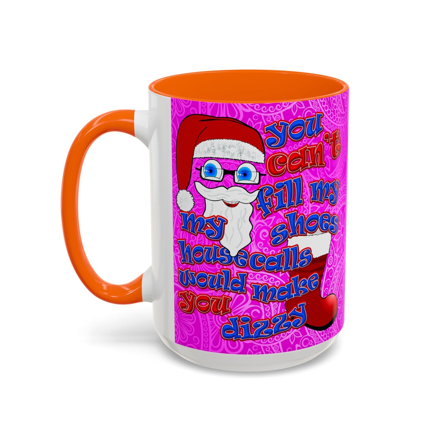 santa's shoes - Accent Mug (pink swirl)