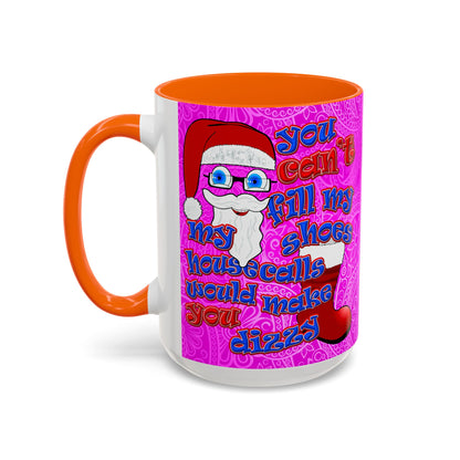 santa's shoes - Accent Mug (pink swirl)