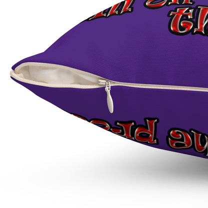 schrodinger's cat - Spun Polyester Square Pillow - (purple)