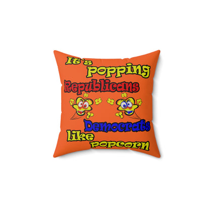 popping like popcorn - Faux Suede Square Pillow - (orange)