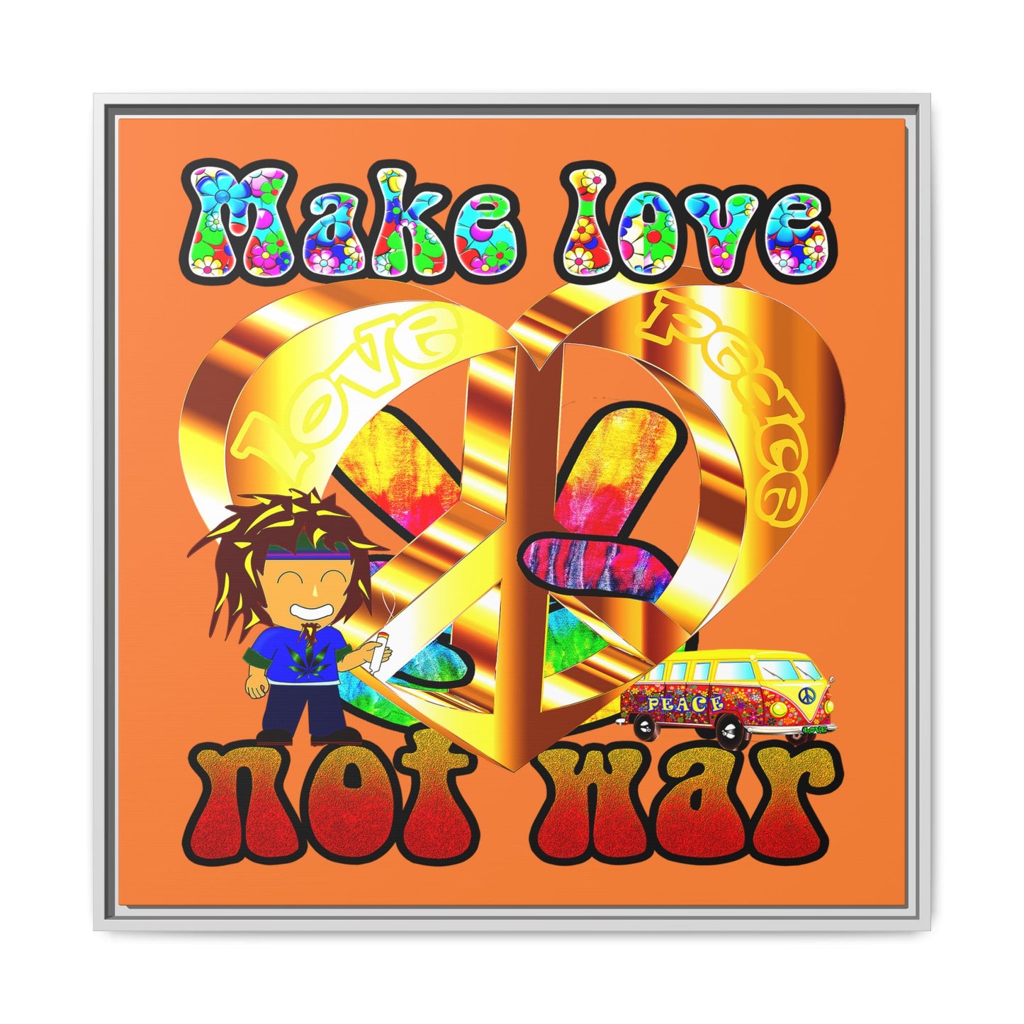 love peace - framed canvas art (crusta)