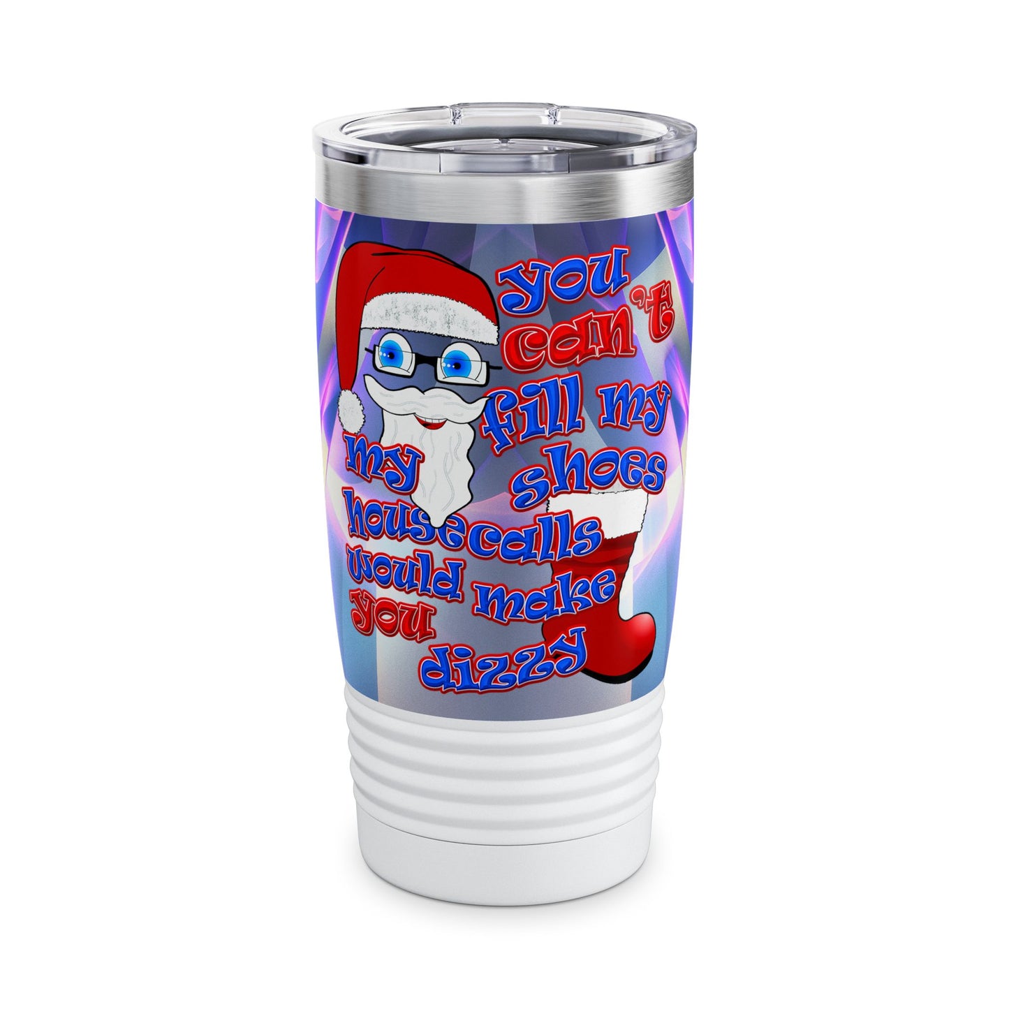 santa's shoes - Ringneck Tumbler, 20oz (grey-pink wave)