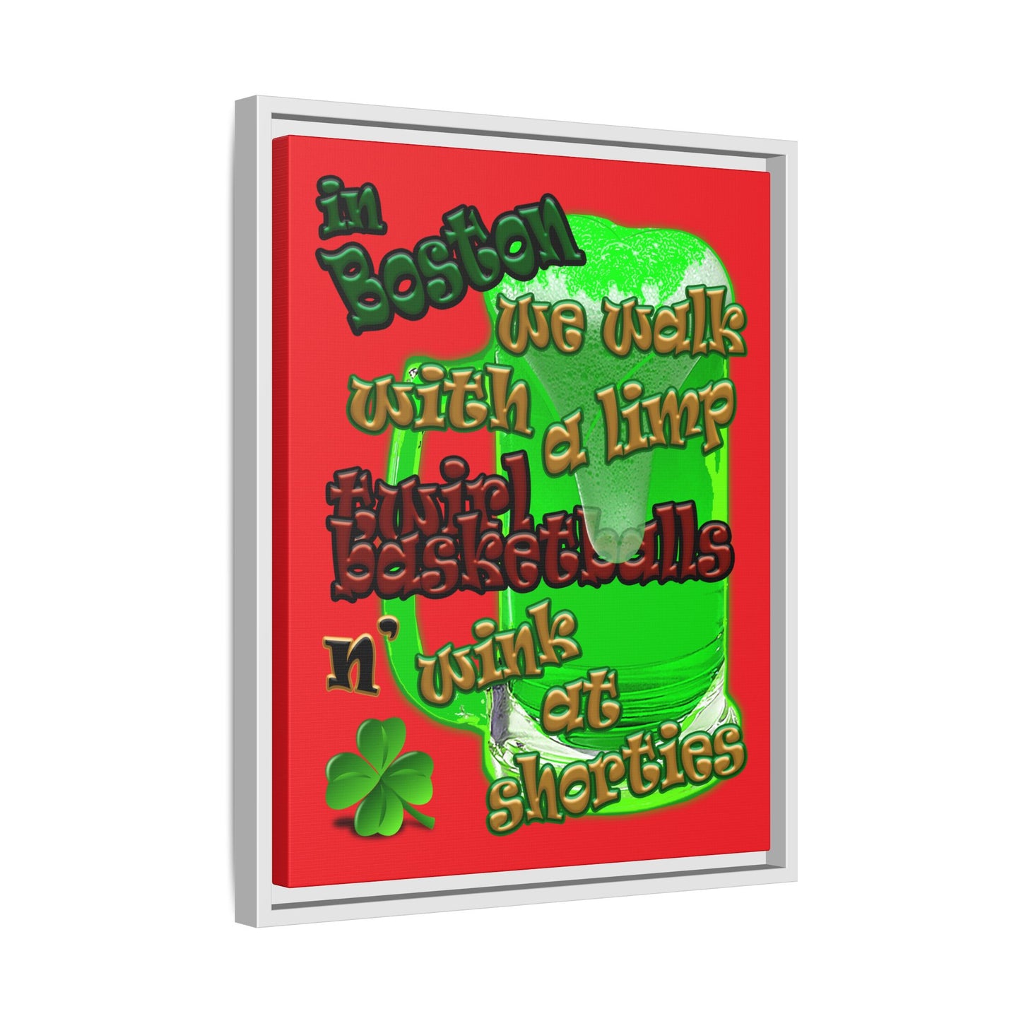 celtics logo - framed canvas art (red)