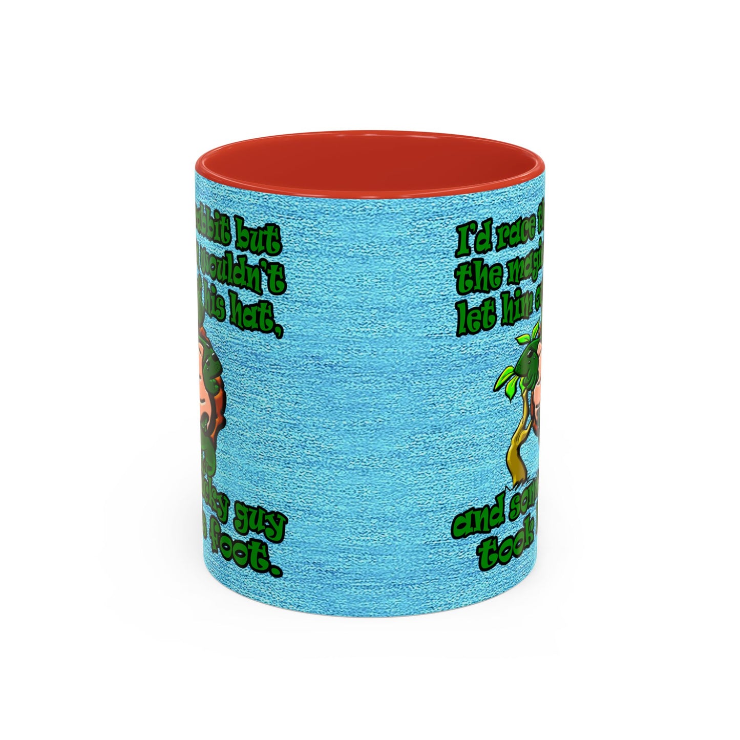 turtle race - Accent Mug (faded dark blue)