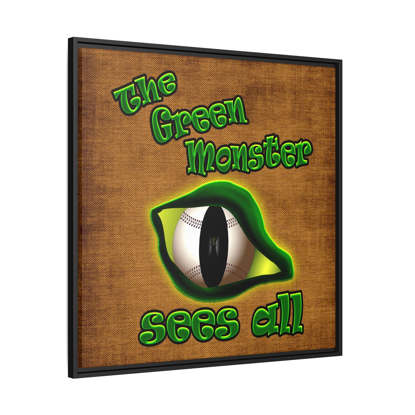 green monster - framed canvas art (brown papyrus)
