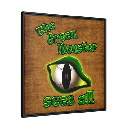 green monster - framed canvas art (brown papyrus)