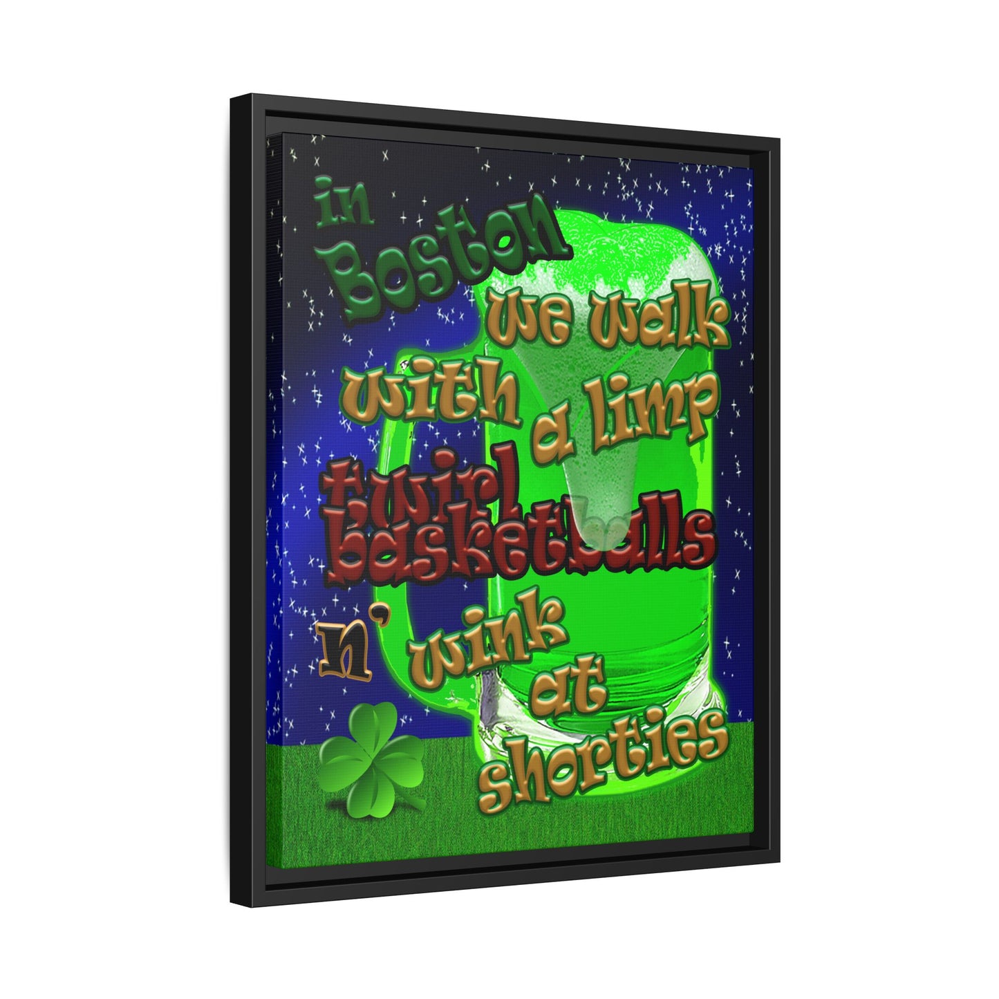 celtics logo - framed canvas art ('snoops' background)