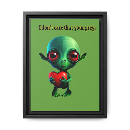 I don't care that your grey - framed canvas art (green)