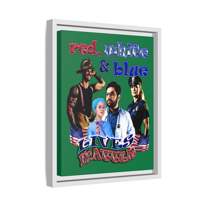 rw&b lives matter - framed canvas art (dark green)