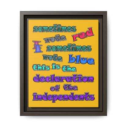 declaration of the independents - framed canvas art (yellow)
