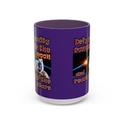 defy conquer reach - Accent Mug (purple)