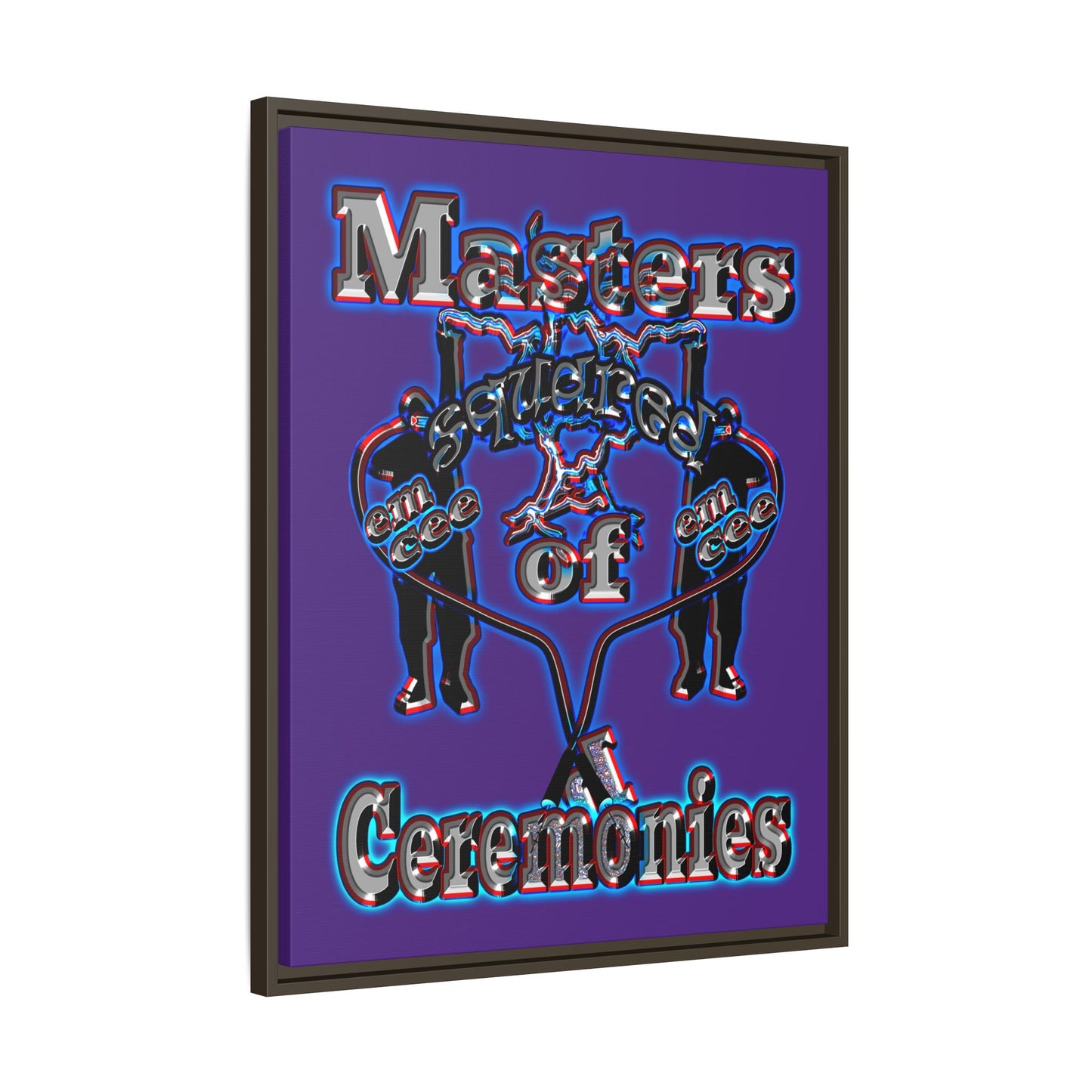 em cee squared - framed canvas art (purple)