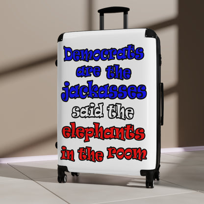 donkeys and elephants - Suitcase (white)