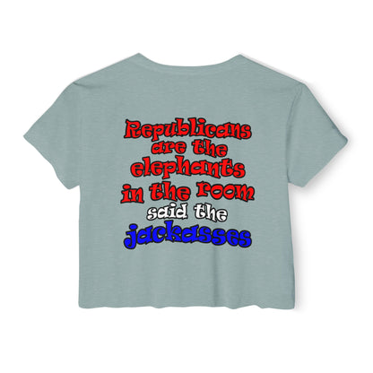 donkeys and elephants - Women's Festival Crop Top