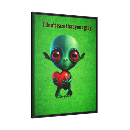 I don't care that your grey - framed canvas art (green turf)