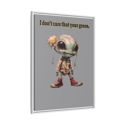 I don't care that your green - framed canvas art (grey)