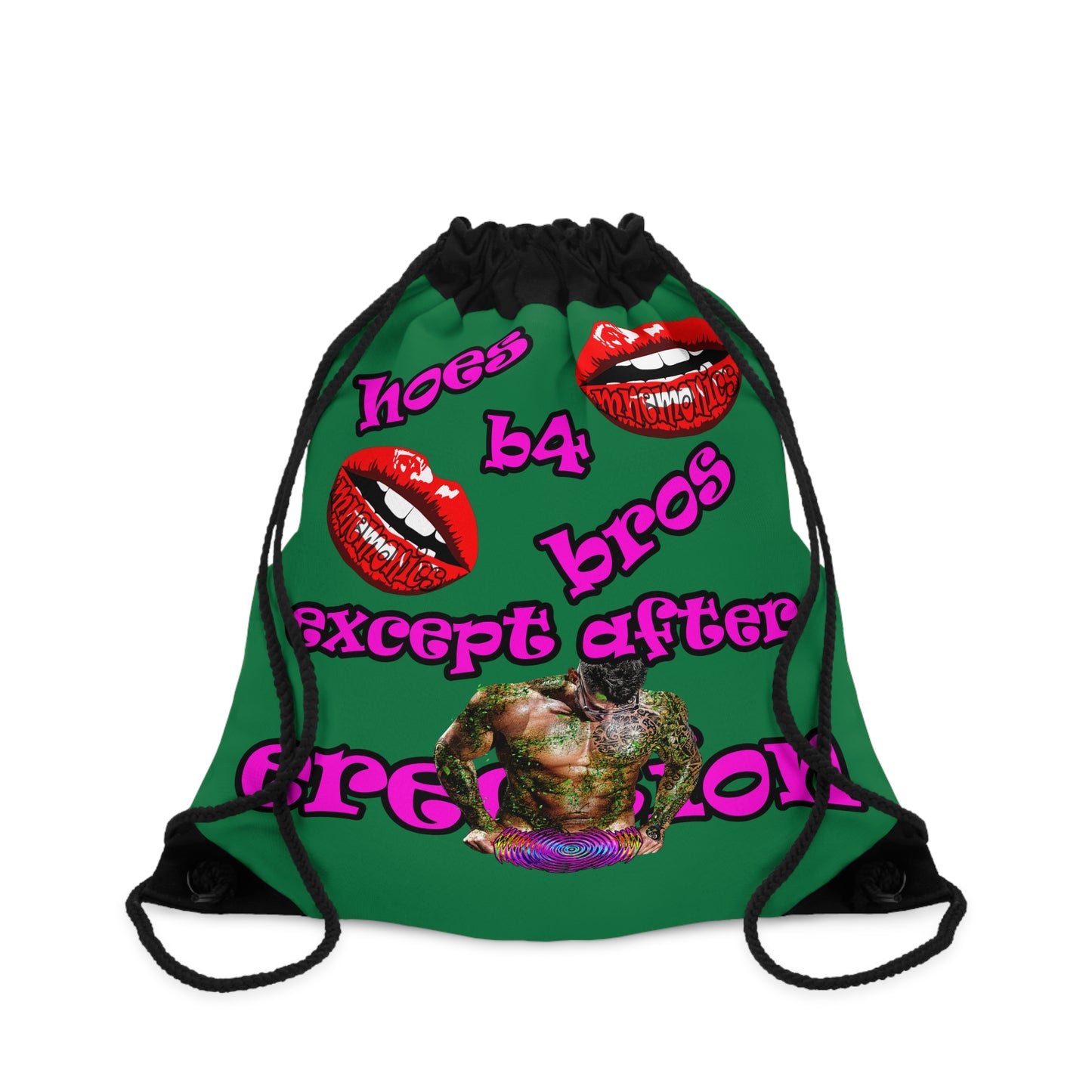 hoes b4 bros - Drawstring Bag (dark green)
