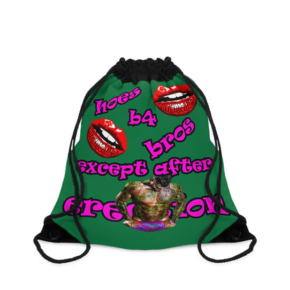 hoes b4 bros - Drawstring Bag (dark green)