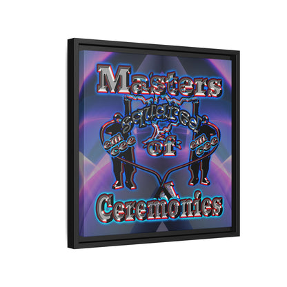 em cee squared - framed canvas art (grey-pink wave)
