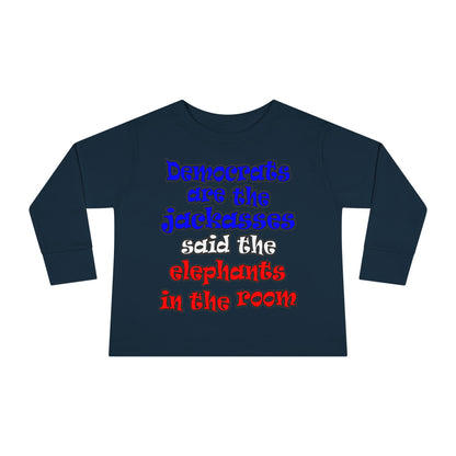 donkeys and elephants - Toddler Long Sleeve Tee