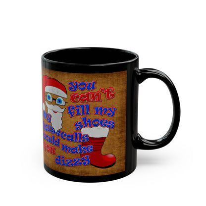 santa's shoes - Black Mug (brown papyrus)
