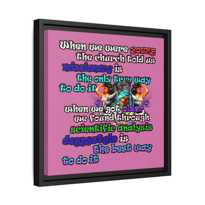 doggystyle - framed canvas art (light pink)