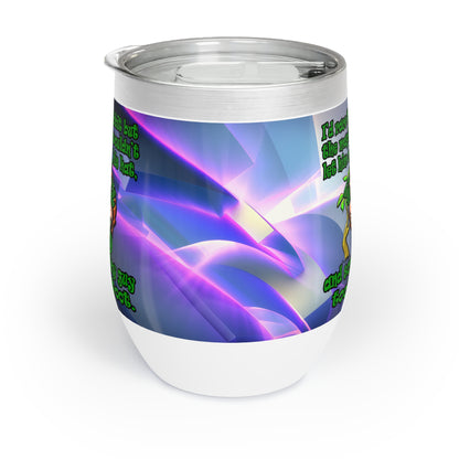 turtle race - Chill Wine Tumbler (grey-pink wave)