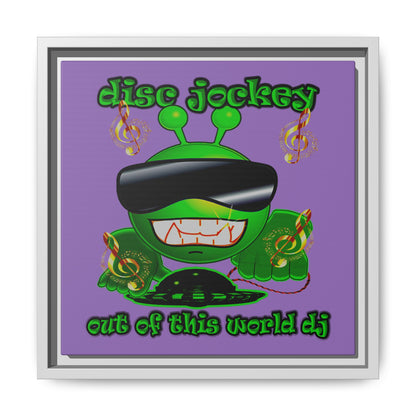 disc jockey - framed canvas art (light purple)