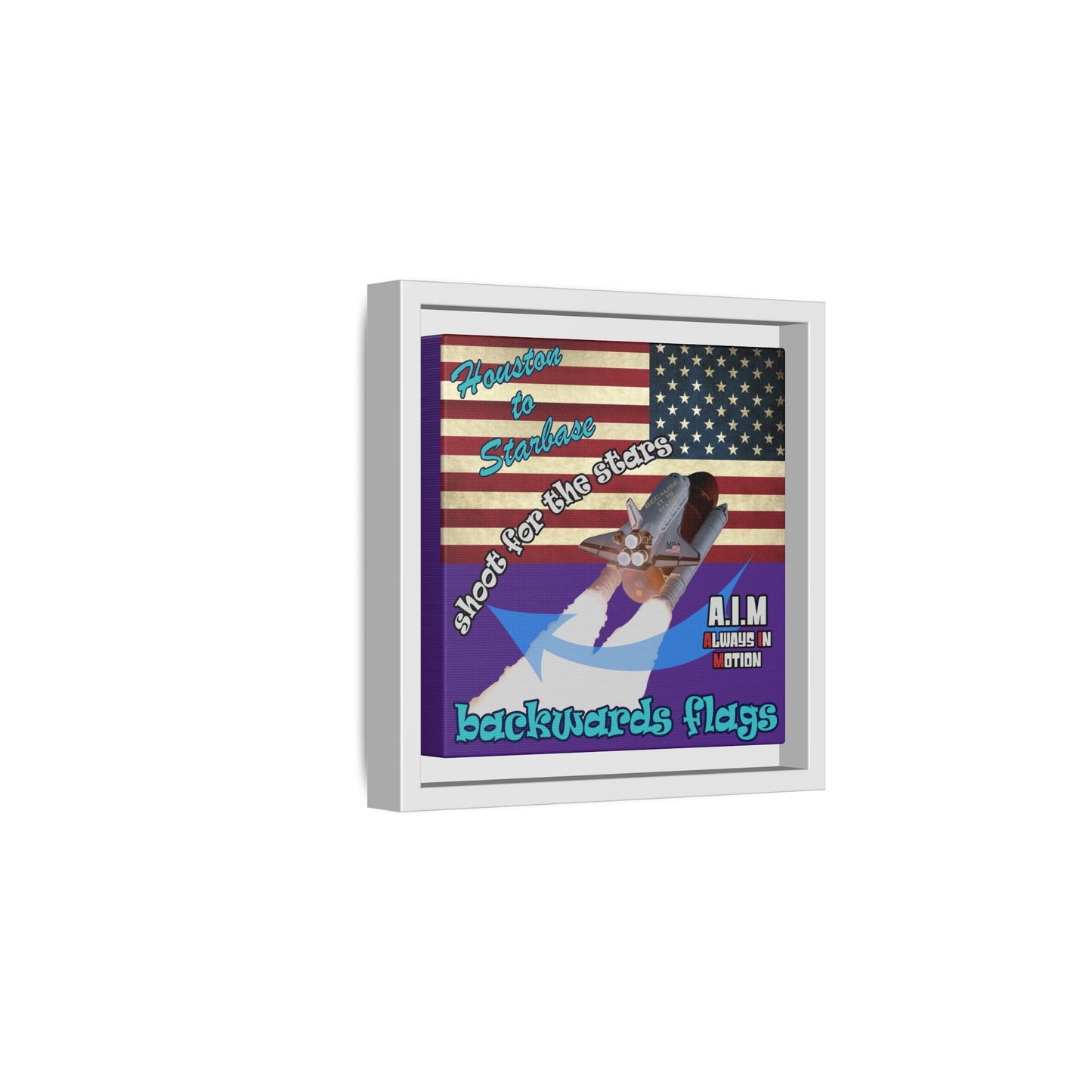 shoot for the stars - framed canvas art (purple)