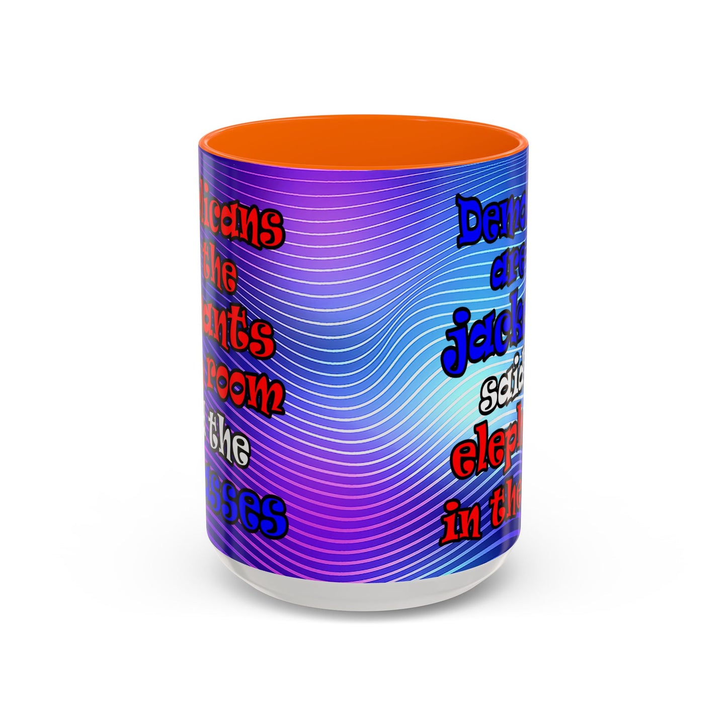 donkeys and elephants - Accent Mug (purple wave)