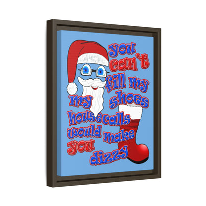 santa's shoes - framed canvas art (light blue)
