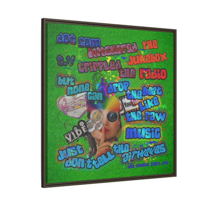 drop the beat - framed canvas art (green turf)