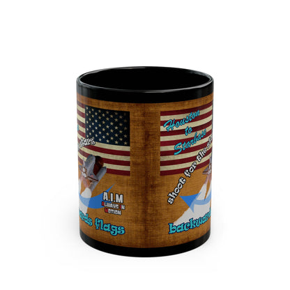 shoot for the stars - Black Mug (brown papyrus)