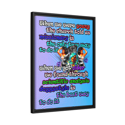 doggystyle - framed canvas art (light blue-purple wave)