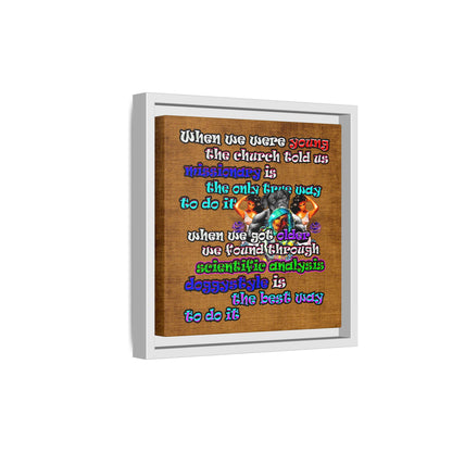 doggystyle - framed canvas art (brown papyrus)