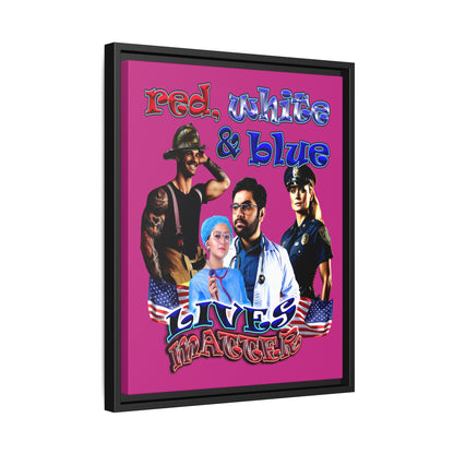 rw&b lives matter - framed canvas art (pink)
