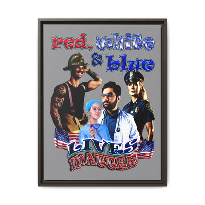 rw&b lives matter - framed canvas art (grey)