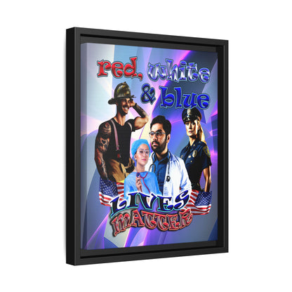 rw&b lives matter - framed canvas art (grey-pink wave)